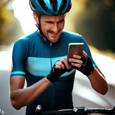 Cyclist using phone